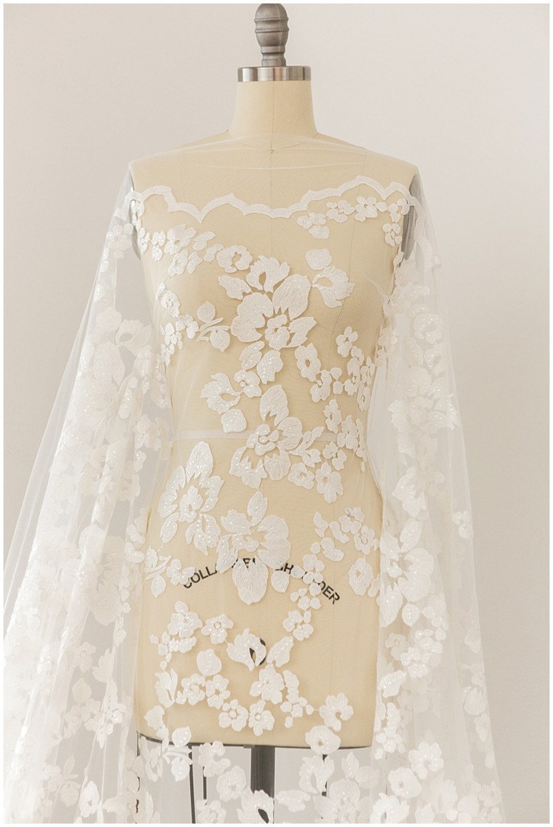Buy L17-113 // Romantic COTTON Embroidered Flower Lace, Bridal