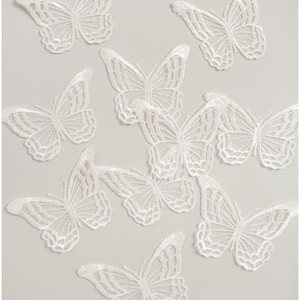 A19-169 // 20pc. Lace butterfly patch, Sew on 3D Butterflies, 3D flower appliqué, 3d Butterflies for wedding dress, bridal lace butterflies