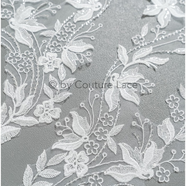 A23-314// romantic wild flower lace patch/ cotton embroidered flower applique/ wedding dress lace appliqué/ bridal flower applique/
