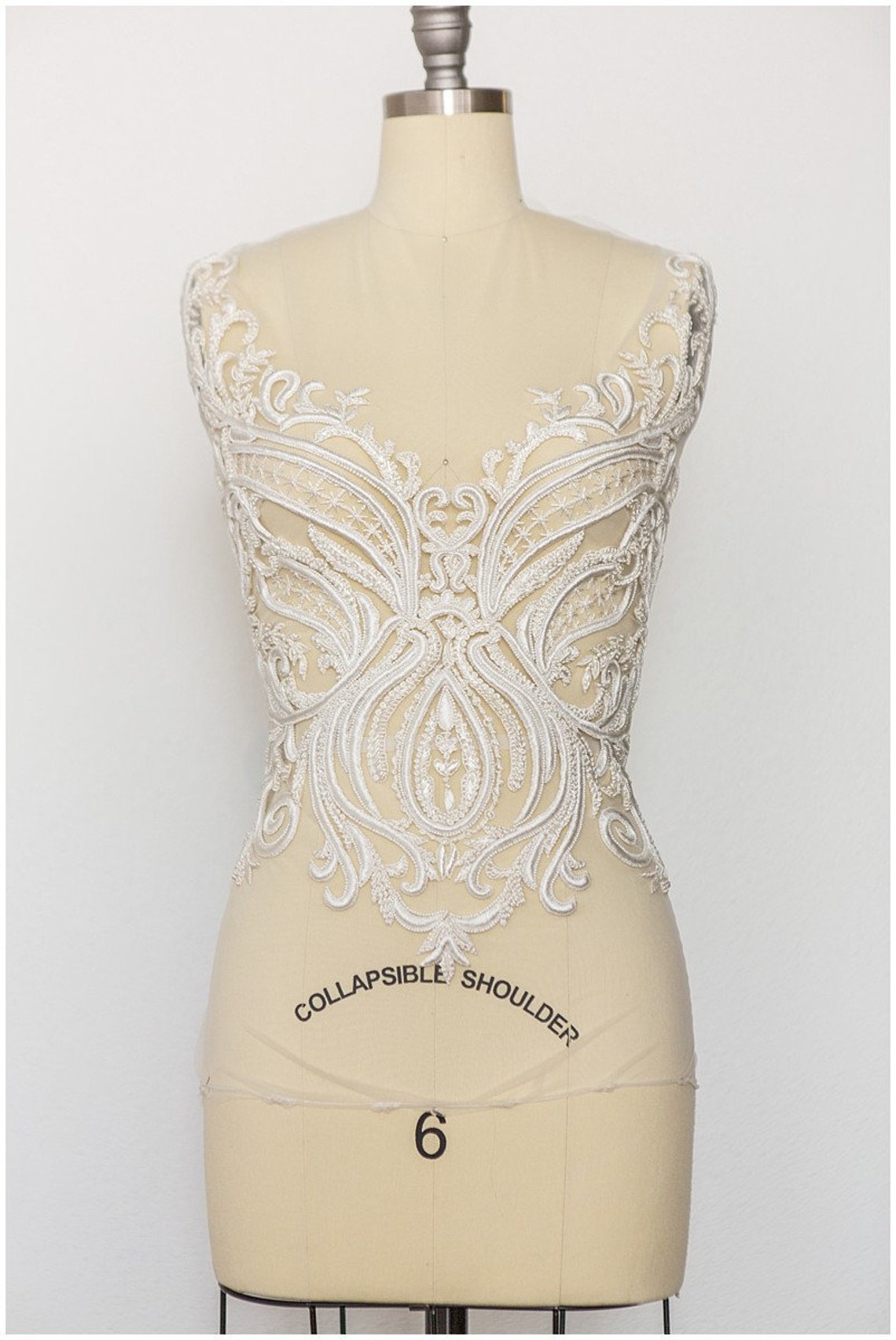 Heavy Hand Beaded Dress Panel Beautiful Hand Beaded Lace Etsy