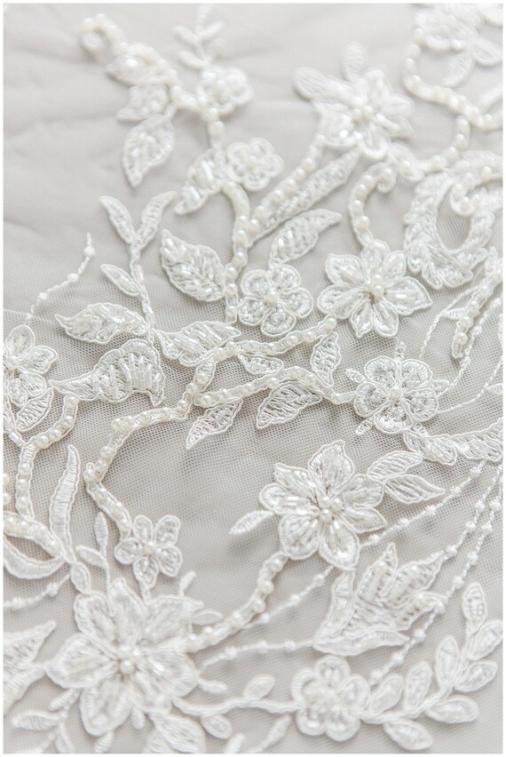 bridal beaded fabric