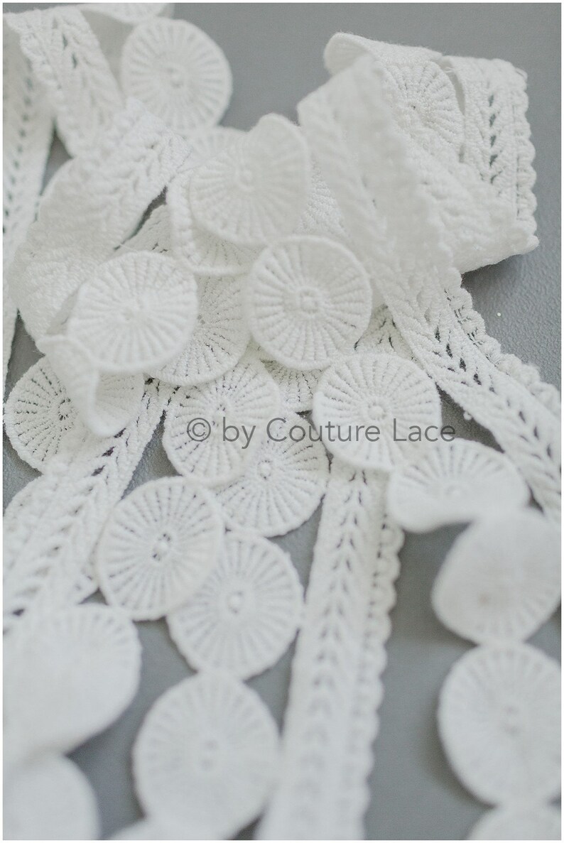 T19-079 // Guipure lace trim, Boho weddingdress lace trim, Bridal Lace trim, Crochet lace trim, Soft crochet lace Trim, veil lace trim image 4