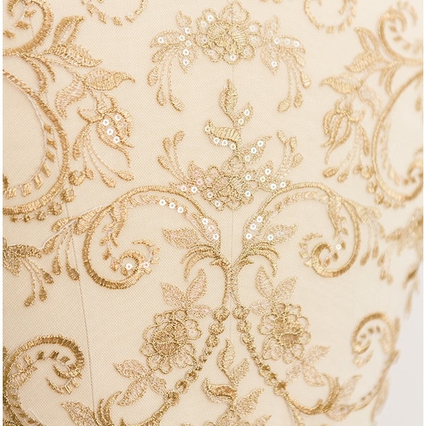 A17-071 // GOLD lace flower appliqué, Back Panel, Lace flower panel, Wedding dress lace, lace patch, bridal dress appliqué, gold lace