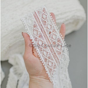 T19-078 // Guipure lace trim, Boho weddingdress lace trim, Bridal Lace trim, Crochet lace trim, Soft crochet lace Trim,  veil lace trim