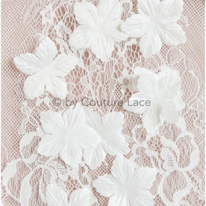 Sew on 3D flowers, 3D petals, sew on 3D petals, bridal satin flower, 3D satin flowers for wedding dress, 3g/pack// A24-400 (FL-007)