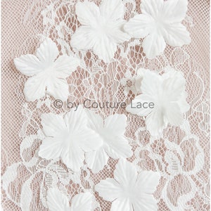 Cucire fiori 3D, petali 3D, cucire petali 3D, fiore in raso da sposa, fiori in raso 3D per abito da sposa, 3 g/confezione// A24-400 (FL-007)