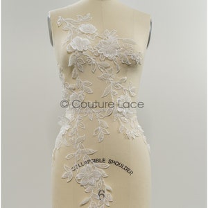 A21-238 // Beaded 3D Flower lace patch, 3D Flower applique, Lace flower patch, lace applique, 3D bridaldress lace appliqué, bridal lacepatch