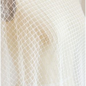 L17-066 // SOFT NET Lace- to combine for bridal dresses, net pattern lace, soft bridal lace fabric - off-white - Listed as 1 yds