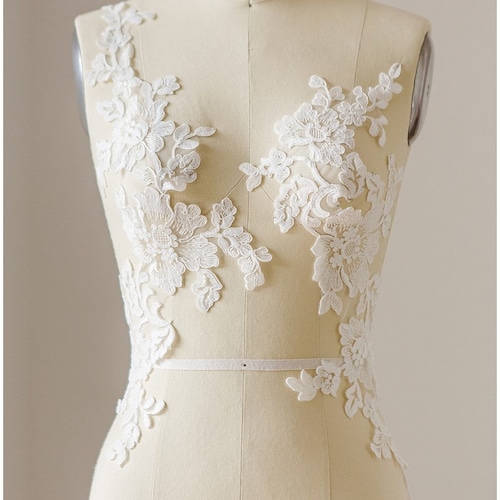 Embroidery Flower Lace Applique Tulle Bridal Dress Etsy