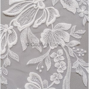 A22-269 // romantic flower lace patch/ cotton flower applique/ wedding dress lace appliqué/ bridal flower applique zdjęcie 5