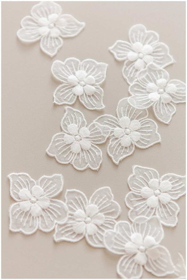 20pc. Lace Flowers Sew on 3D Flower 3D Flower Lace Appliqué | Etsy