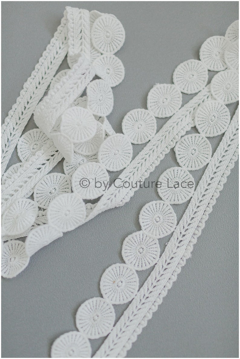 T19-079 // Guipure lace trim, Boho weddingdress lace trim, Bridal Lace trim, Crochet lace trim, Soft crochet lace Trim, veil lace trim image 7