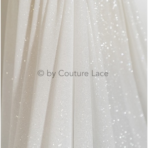 R21-026 // 4-way stretch glitter fabric, Glitter tulle fabric stretch, glitter mesh, stretch glitter fabric, shiny bridal glitter fabric