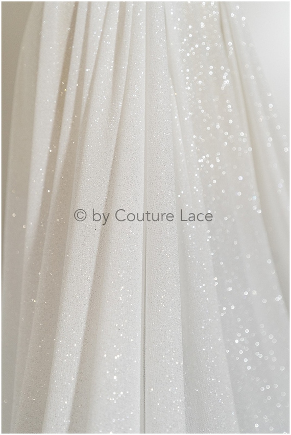 R-026 // 4-way stretch glitter fabric, Glitter tulle fabric stretch, glitter mesh, stretch glitter fabric, shiny bridal glitter fabric