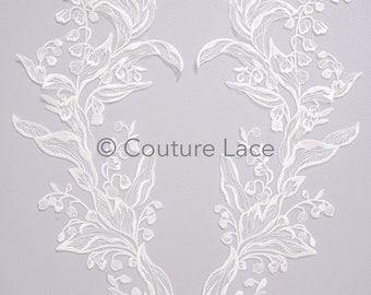 wedding flower applique/ flower lace patch/ romantic dress lace appliqué/ bridal leaf patch applique// A23-367