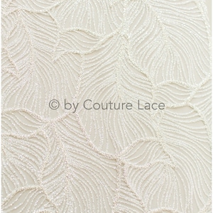 R-014 // Glitter mesh, Bridal dress fabric with glitter, Glitter tulle fabric, Leaf lace glitter fabric, Shiny glitter tulle fabric, lace