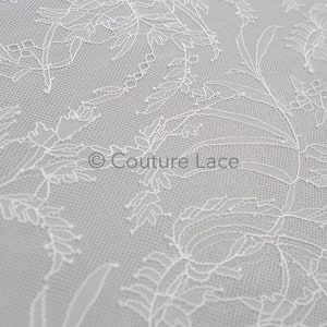 French floral lace/ bridal raschel lace/ French veil lace/ bridal chanitilly lace/ Edwardian lace fabric // L23-623