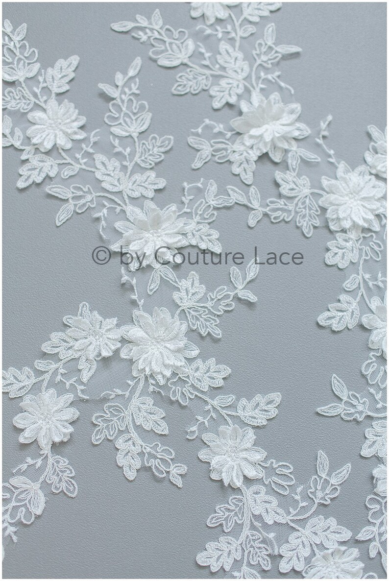 PAIR 3D Flower Lace Applique Cotton 3D Lace Patch Lace Etsy
