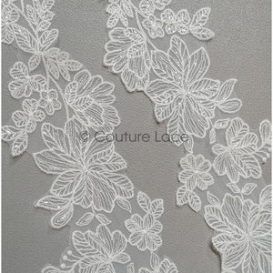 T21-151 / Romantic 3D floral lace trim, Wedding lace trim, 3D flower embroidered lace trim, blossom lace trim with 3D flowers