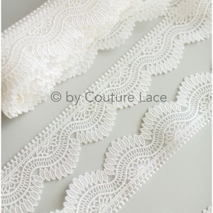 T17-069 // Boho lace trim, offwhite emvroidered lace trim, Bridal Lace trim, lace veil, lace embroidery, boho bridal lace trim