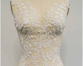 A21-248 // Wildflower lace patch, Flower lace applique, Lace flower patch, bridal lace flower appliques