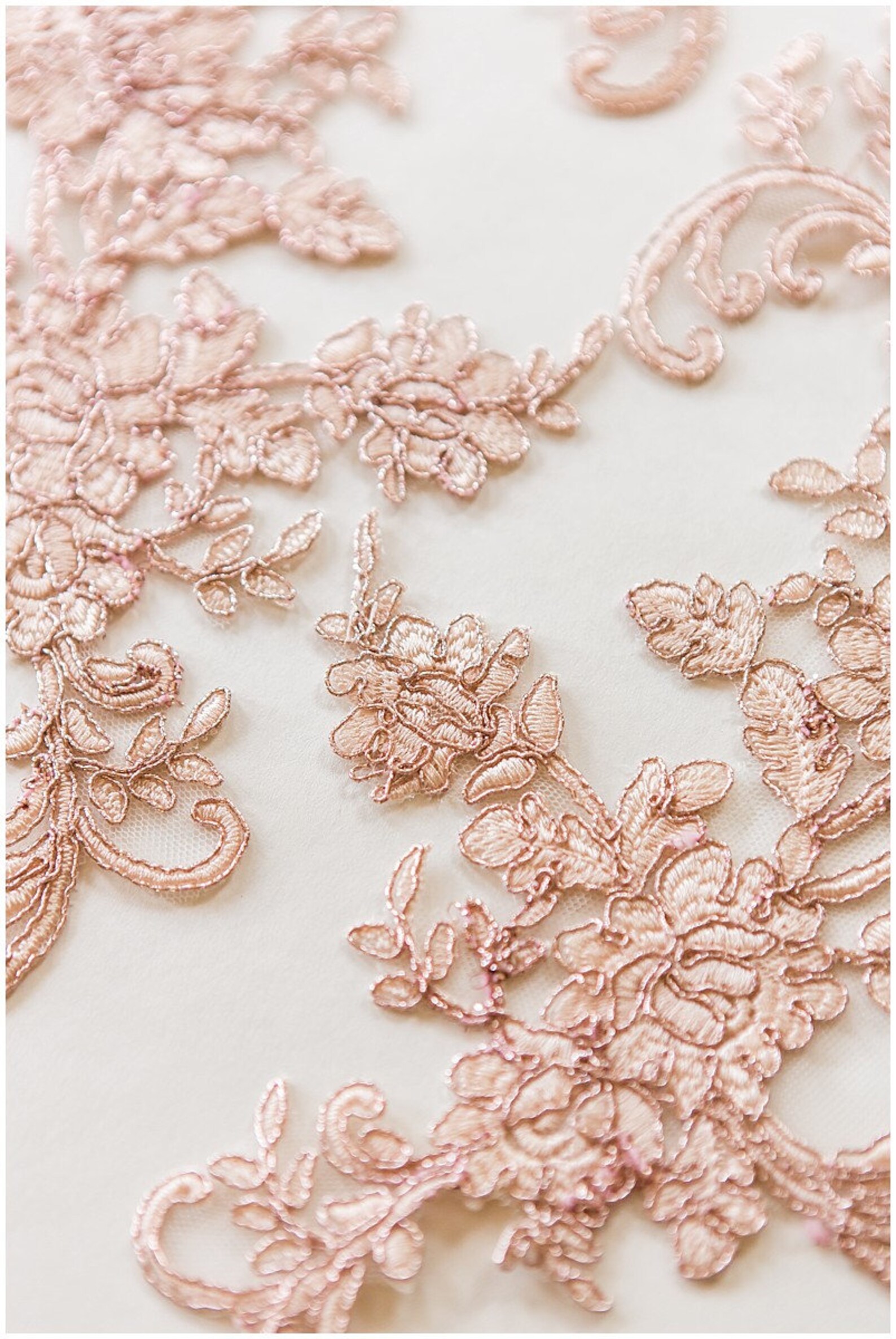 2x ROSÉ GOLD mirrored lace flower appliqué Lace flower Etsy