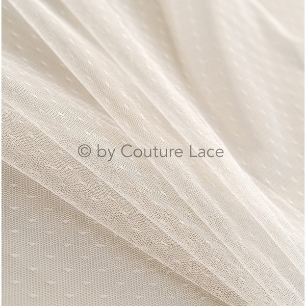 F19-021-008 // Polka dot tulle, dot tulle fabric, dot pattern fabric, dot mesh fabric, bridal dot tulle