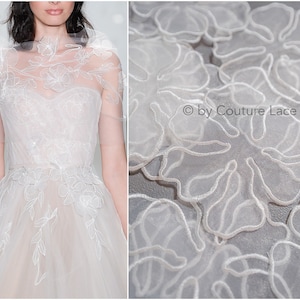 A20-191 // 20pc. Lace Flower patch, Sew on 3D flower, 3D flower lace appliqué, 3d lace flower, wedding dress lace appliqué, bridal lace