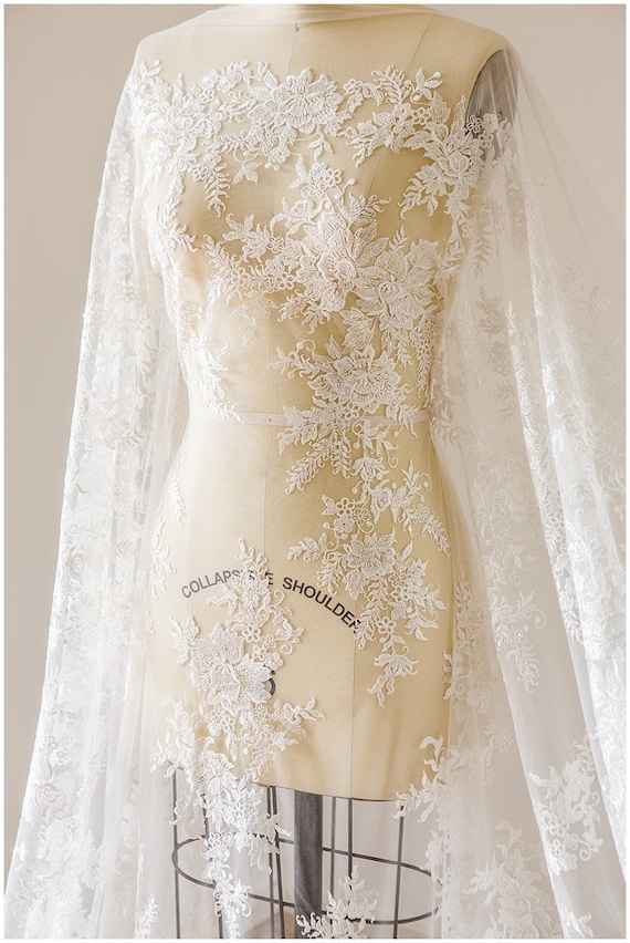 Romantic Flower Lace Fabric Wedding Dress Lace Fabric Bridal Etsy