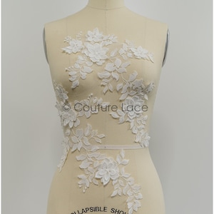 A21-209 // 3D Flower lace patch, 3D Flower applique, Lace flower patch, lace applique, 3D wedding dress lace appliqué, bridal flower patch