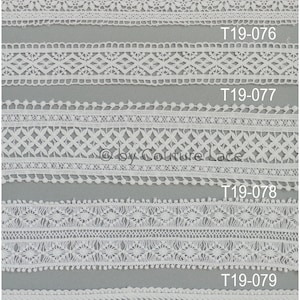 T19-079 // Guipure lace trim, Boho weddingdress lace trim, Bridal Lace trim, Crochet lace trim, Soft crochet lace Trim, veil lace trim image 8