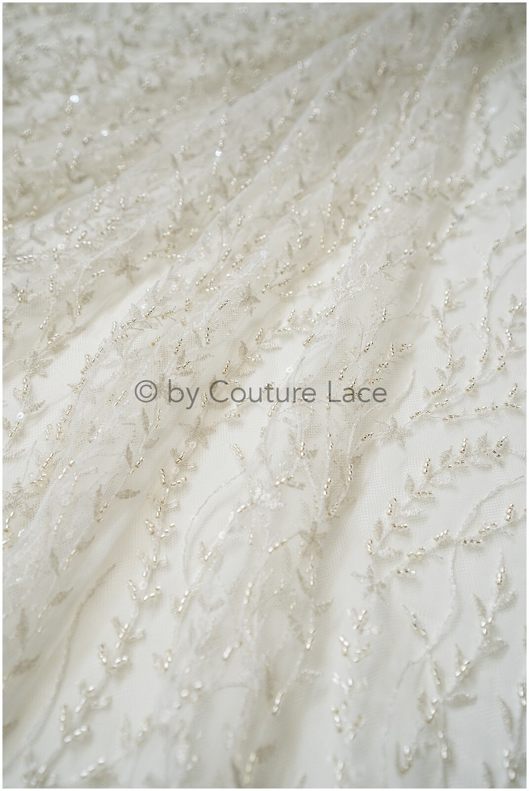 Silver beaded lace fabric Beaded bridal lace fabric wedding Etsy