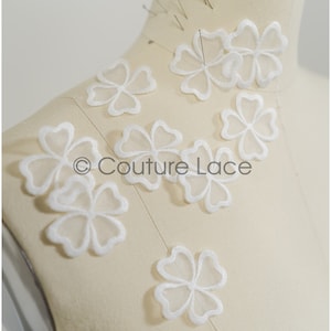 A21-061B / 20Stk. Spitzenblume Aufnäher, Aufnäher 3D Blume, 3D Blüten Spitzen Applikation, 3D Spitzenblume, Hochzeitskleid Spitzenapplikation, Brautspitze