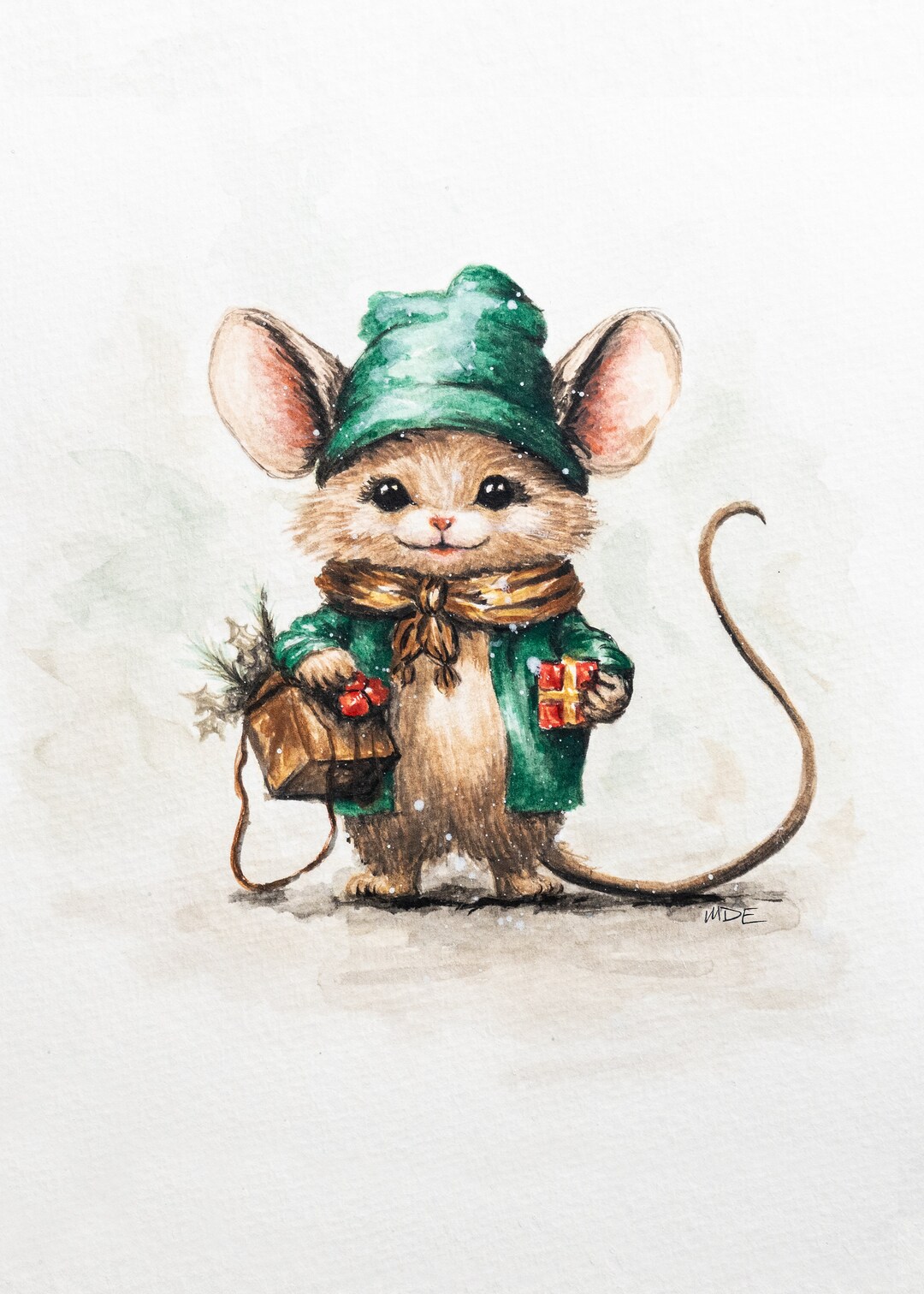 Christmas Mouse - Print of Original - Etsy