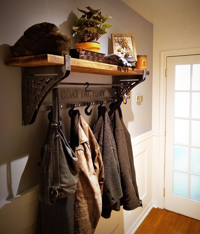 Industrial Coat Rack with shelf Etsy