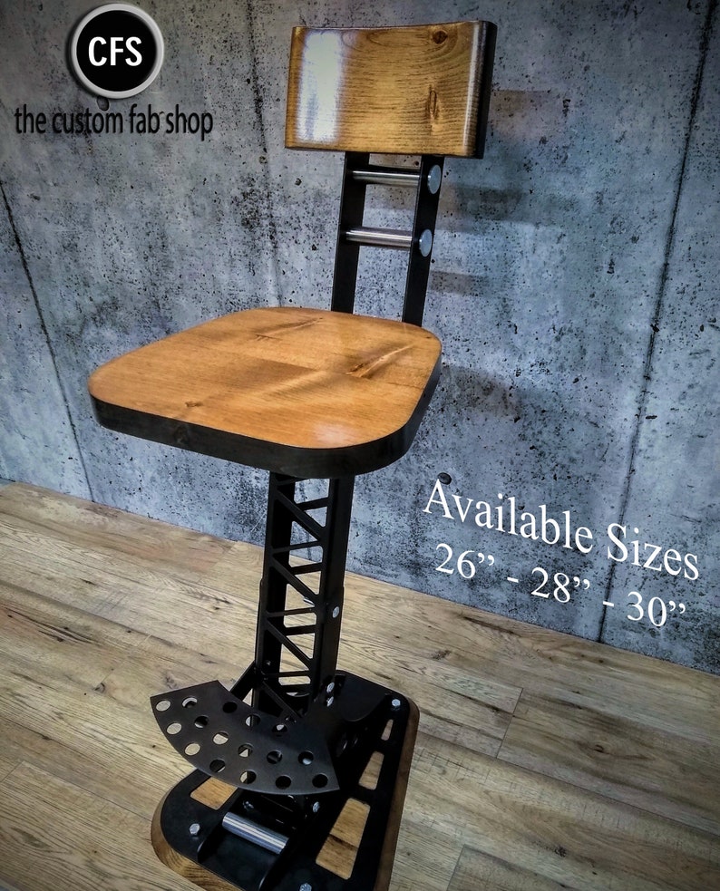 Modern Industrial bar stool Etsy