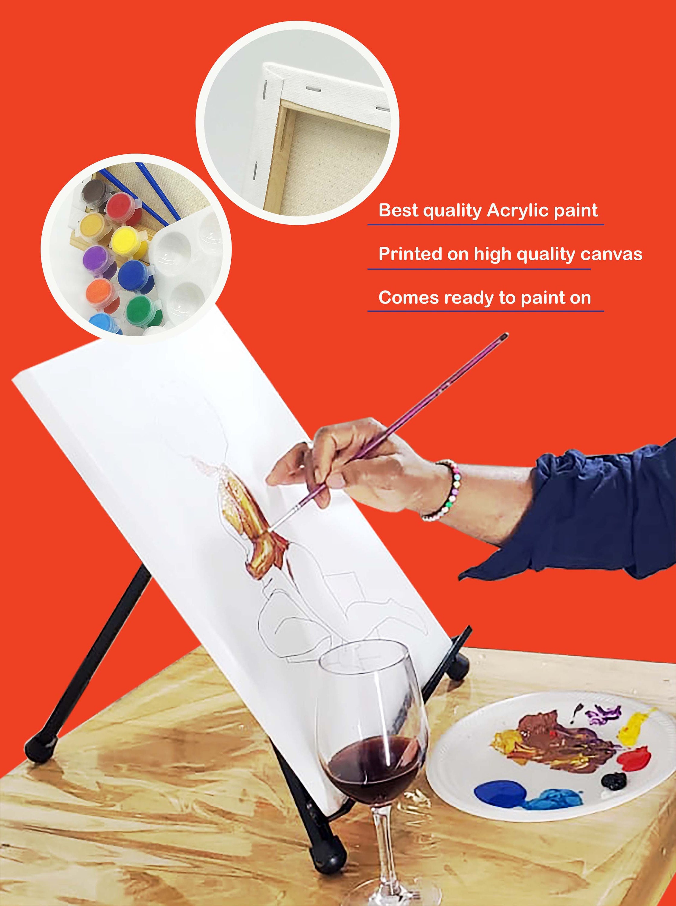 Pride LGBT DIY Painting Kit - Adult Sip and Paint 6 pc Canvas pack
