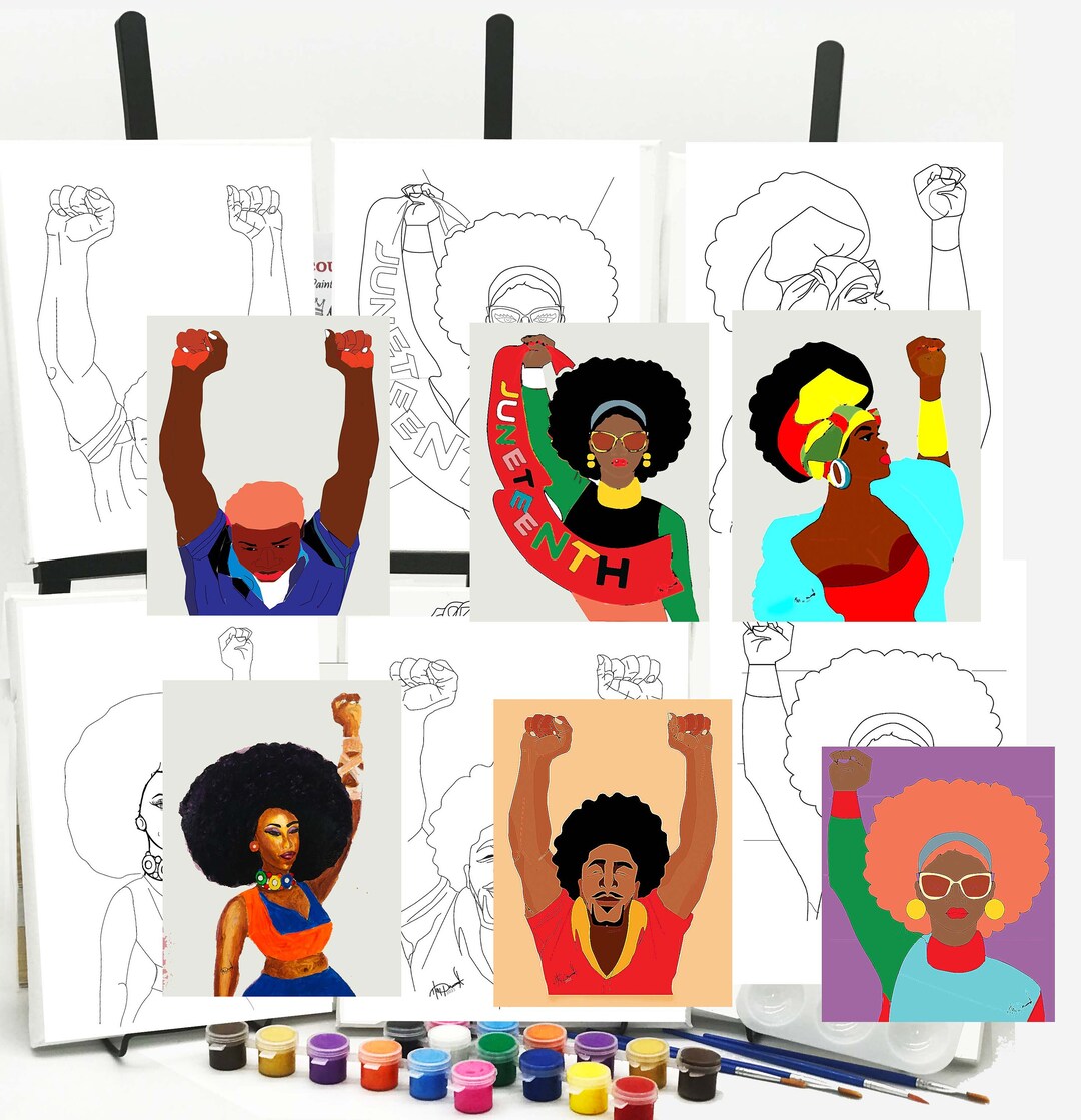 DIY Paint and Sip Canvas Art Canvas Kit Black History