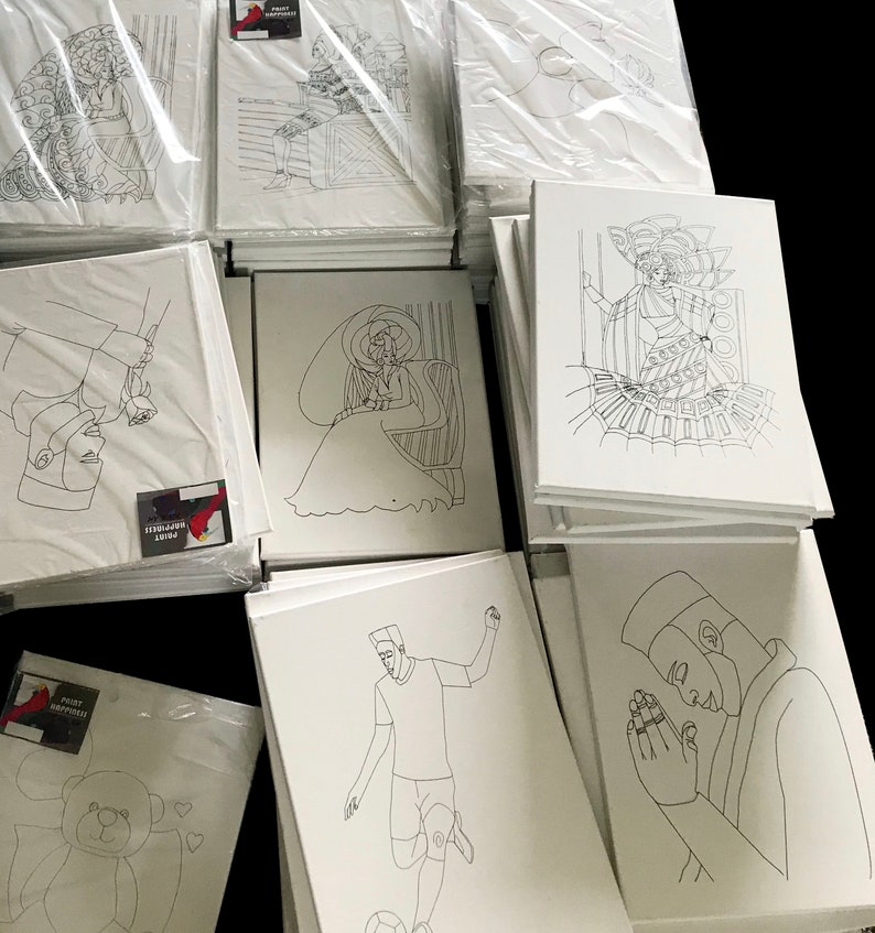 Paint and Sip Predrawn Canvas 10 pieces Bulk Order 1 Etsy