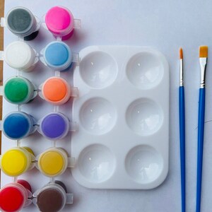 Acrylic Paint Set with Brush - 12 color Adults & Kids Paint pots - Paint Party Supplies Basics Acrylic Paint