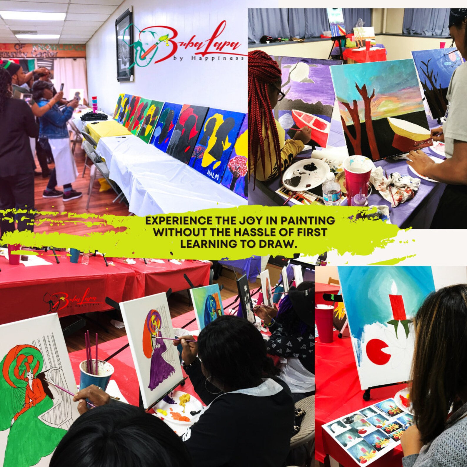 DIY Paint and Sip Canvas Art Canvas Kit Black Etsy