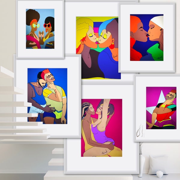 LGBT Pride Painting Kit - Gay & Lesbian LGBTQ Art Set - Confezione da 6 tele, 24 barattoli di vernice, pennelli, tavolozza e guida alla pittura