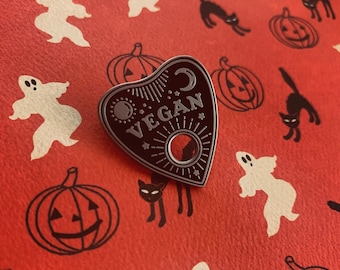 VEGAN OUIJA PIN - Spirit Board Planchette enamel pins - Witchy Vibes Vegan Witch Spooky Seance Medium Ghosts Goth Magic lapel badge Power Co