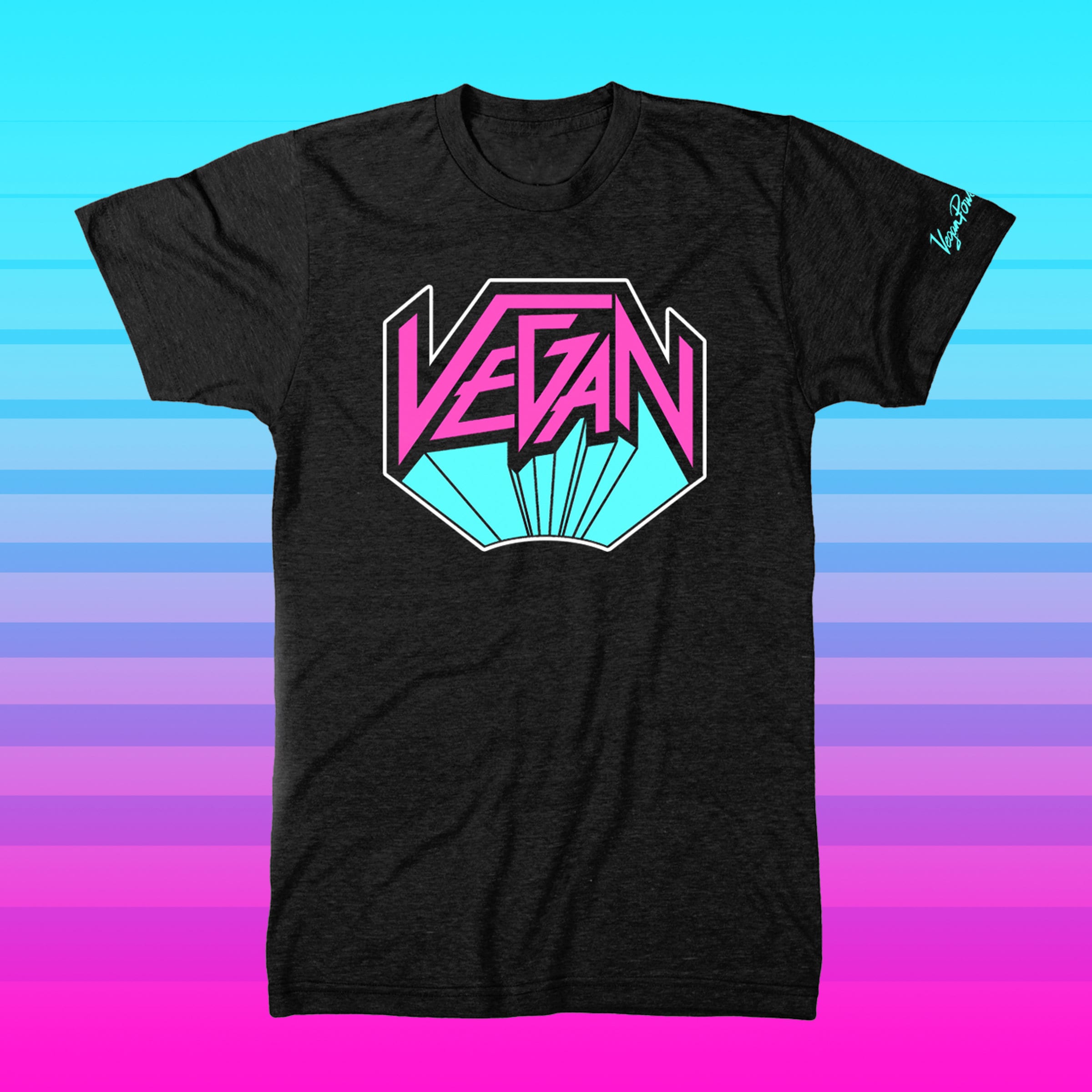 VEGAN METAL SHIRT - Vegan Power Co Logo T Shirt - Screenprinted Tee S…