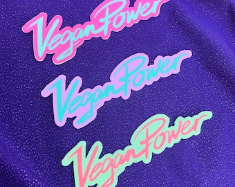 3 VEGAN POWER MINIS Sticker Pack - Set of 3 Pastel Logo Stickers for Water Bottle Lap Top - Veganism 1990s style gift - Vegan Power Co