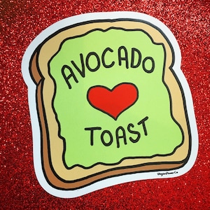 AVOCADO TOAST MAGNET - Veganism Plant Based Vegetarian magnetic fridge decal - hipster millenial brunch basic bitch gift - Vegan Power Co