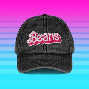 BEANS DAD HAT - Cappellino da baseball in cotone vintage ricamato e consumato - Proteine vegane per buongustai anni &#39;80 - Fagioli per mamme e genitori - Power Co
