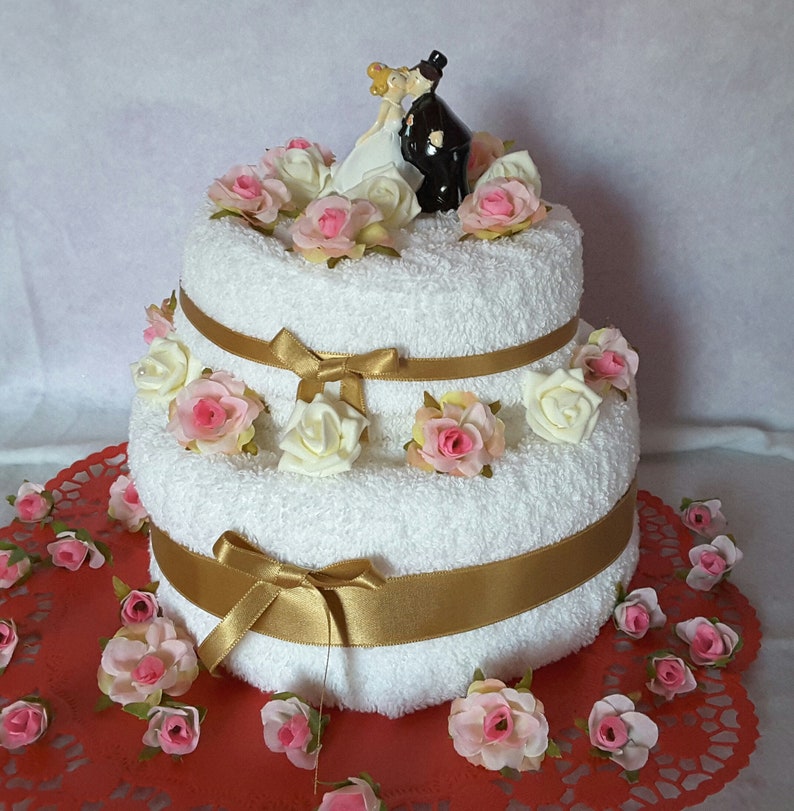 Money Gift Towel Cake Wedding 2 Storied Etsy - image 0