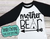 Mother Bear svg, tribal svg, teepee svg, chickpea svg, arrow svg, mother bear iron on, commercial use, dxf cutting file, eps, png, mirrored