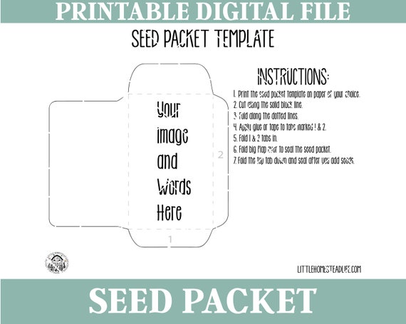 handicappet besøg har taget fejl Custom Printable Seed Packet Seed Envelope Digital Print at - Etsy